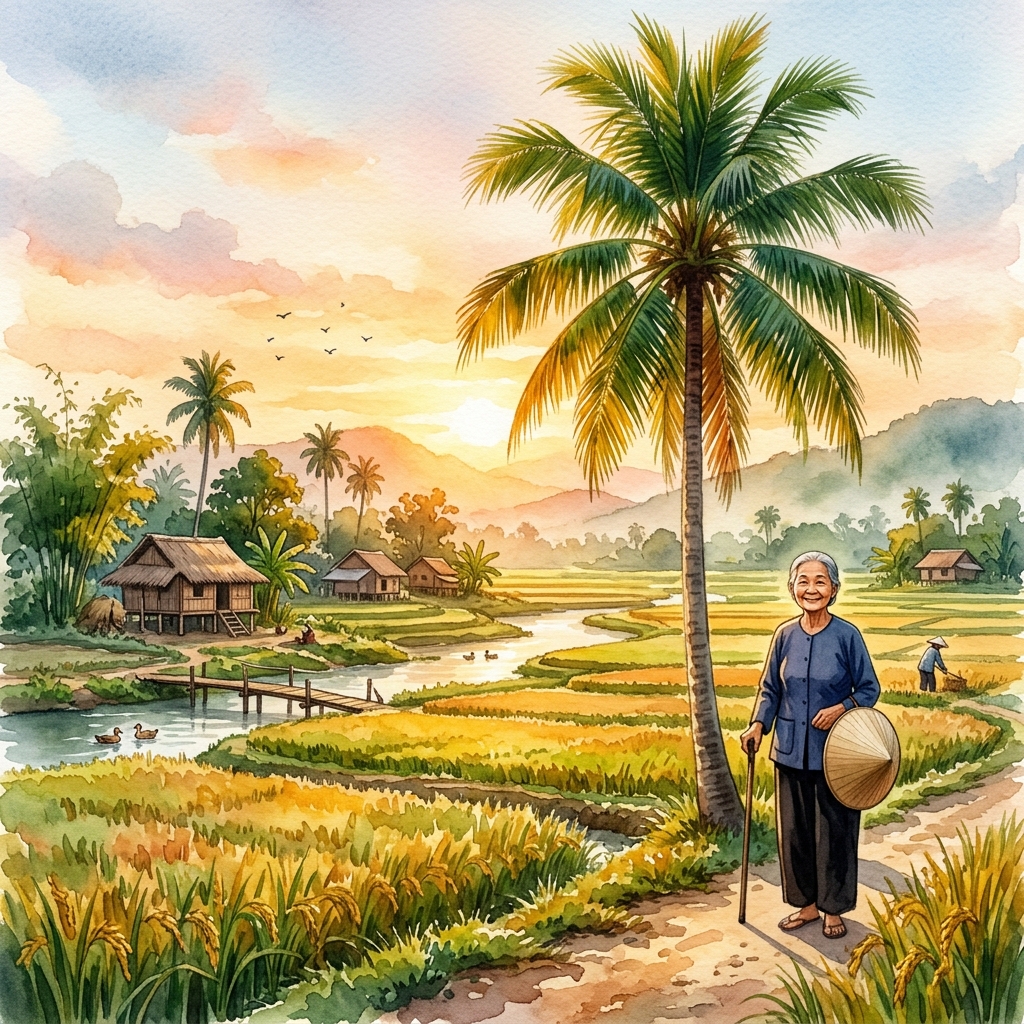 Bà cụ trèo dừa